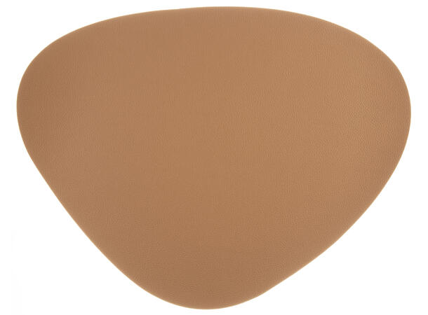 Bordbrikke PU-skinn oval 41x32cm l.brun 