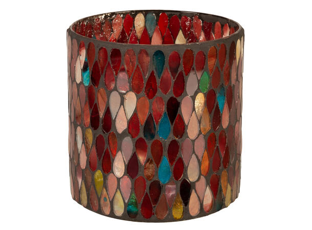 Lysglass mosaikk rødbrun 12,75x12,75cm 